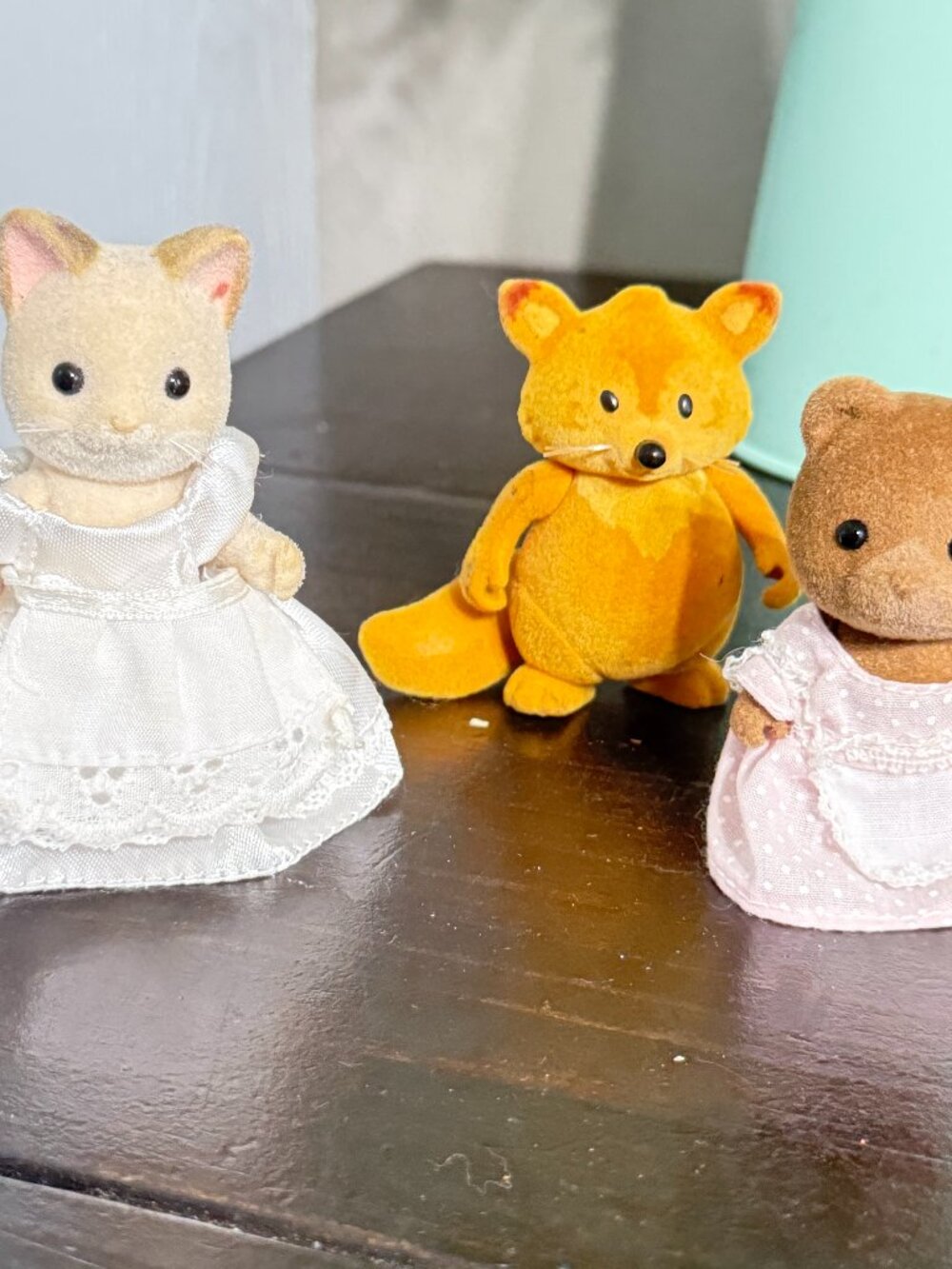 Calico Critters Sylvanian Families Cat Petite Bear Japan Fox Woodzeez Lot of 3